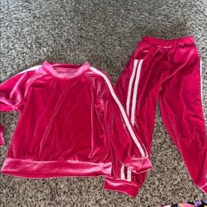 Pink velvet 2 piece outfit